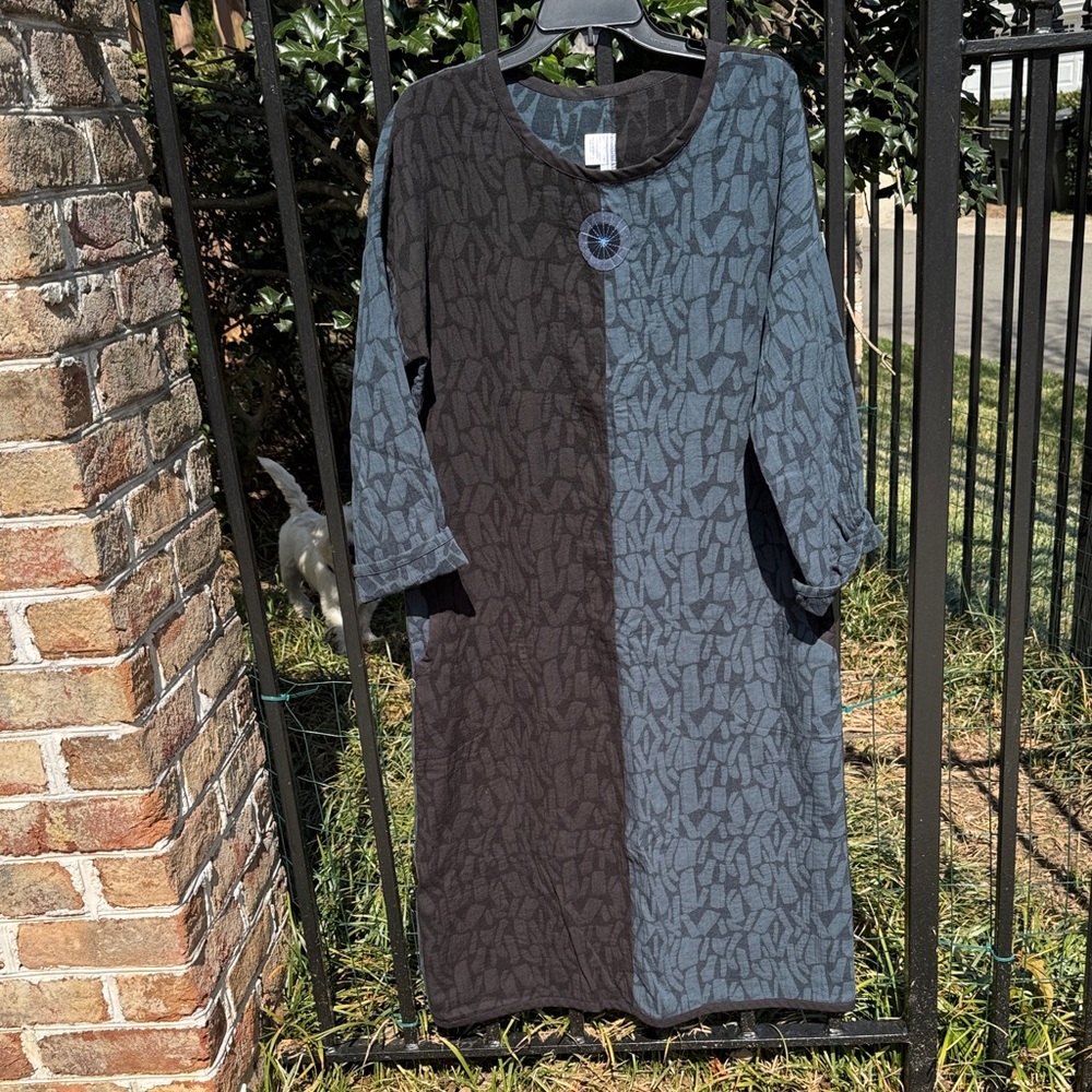 Teal/Blk Maxi dress, sz m, NWOT